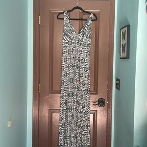 Lemon TART M Ikat Maxi Blue White dress